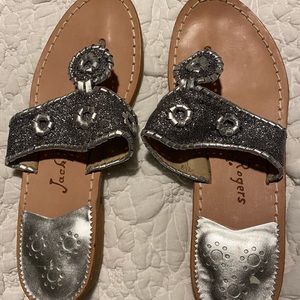 Jack Rogers silver sparkle sandal